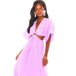 NWT NEW Show Me Your Mumu Dana Maxi Lilac Cut Out Cotton Dress M